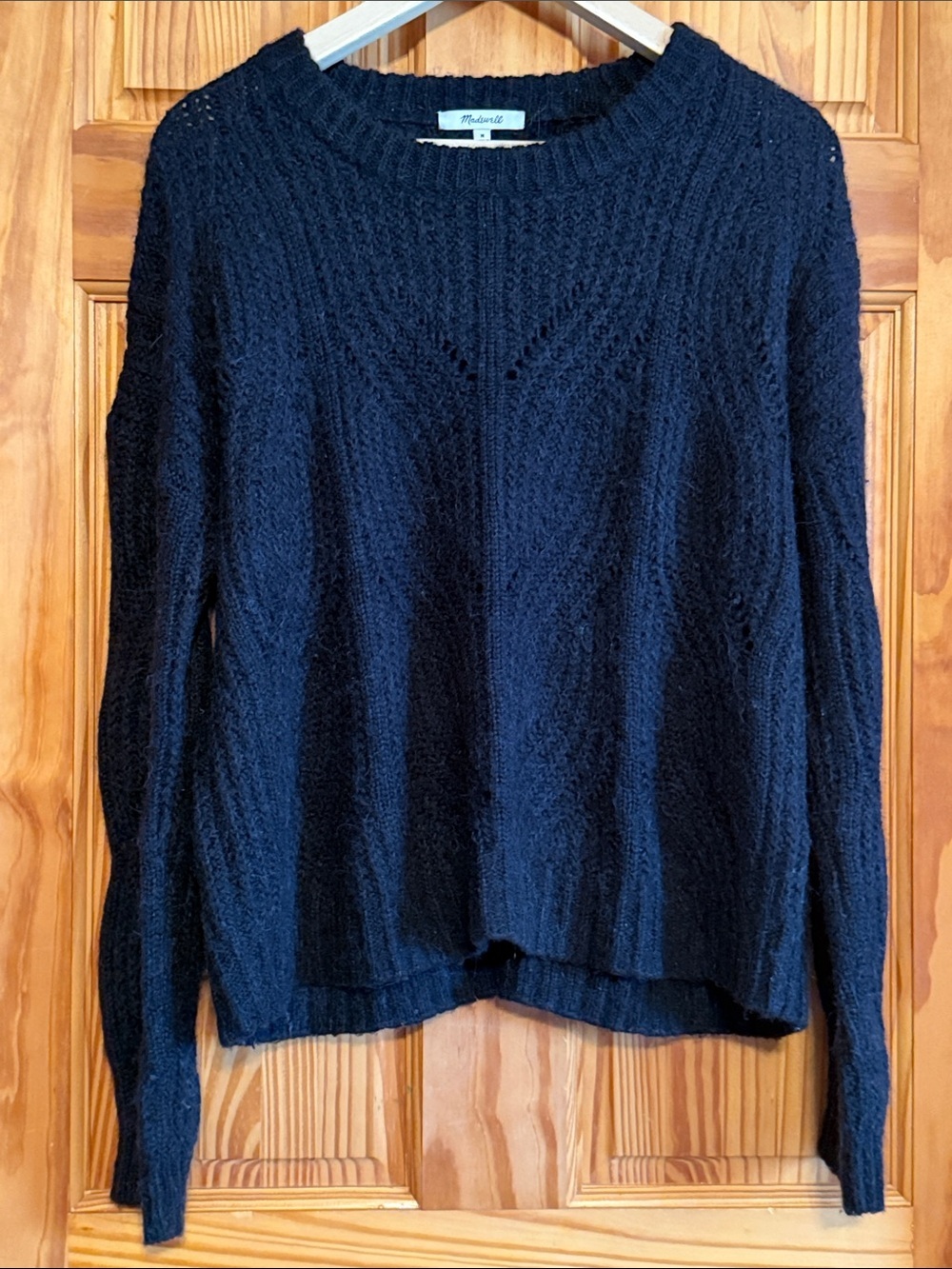 Madewell Charcoal Textured Knit Crewneck Sweater